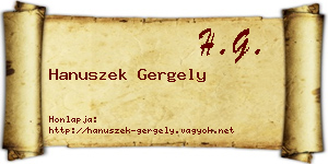 Hanuszek Gergely névjegykártya